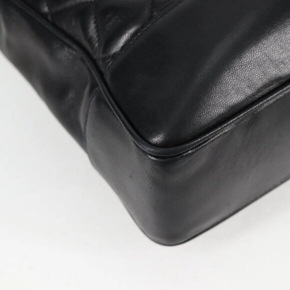 CHANEL Matelasse Chain Shoulder Bag Lamb Skin Black Gold CC Auth yk18208 - Picture 2 of 15